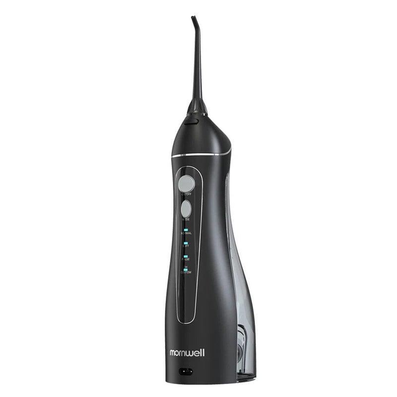 Mornwell-Irrigador Oral Portátil com Bolsa de Viagem, Flosser de Água, Recarregável USB, 5 Bicos, Water Jet, Tanque de Água 200ml, Impermeável