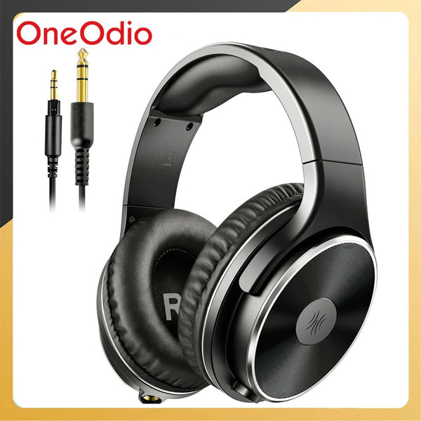 OneOdio-Monitor Profissional de Estúdio, HiFi, Costas Fechadas, Over Ear, Com Fio, Dual Jack, Mixagem, Gravação de Auscultadores para Guitarra, PC