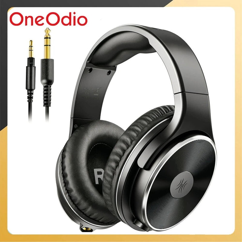 OneOdio-Monitor Profissional de Estúdio, HiFi, Costas Fechadas, Over Ear, Com Fio, Dual Jack, Mixagem, Gravação de Auscultadores para Guitarra, PC
