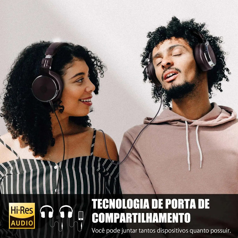 Oneodio Wired Professional Studio Pro DJ Fones De Ouvido Com Microfone Sobre A Orelha HiFi Monitor Música Headset Fone De Ouvido Para Telefone PC