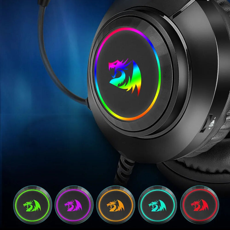 Redragon HYLAS H260 RGB gaming Headphone,3.5 milímetros de som Surround Fones De Ouvido Do Computador fone de ouvido Microfone para PS4 Interruptor Xbox-um