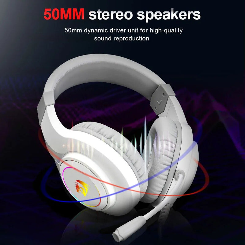 Redragon HYLAS H260 RGB gaming Headphone,3.5 milímetros de som Surround Fones De Ouvido Do Computador fone de ouvido Microfone para PS4 Interruptor Xbox-um