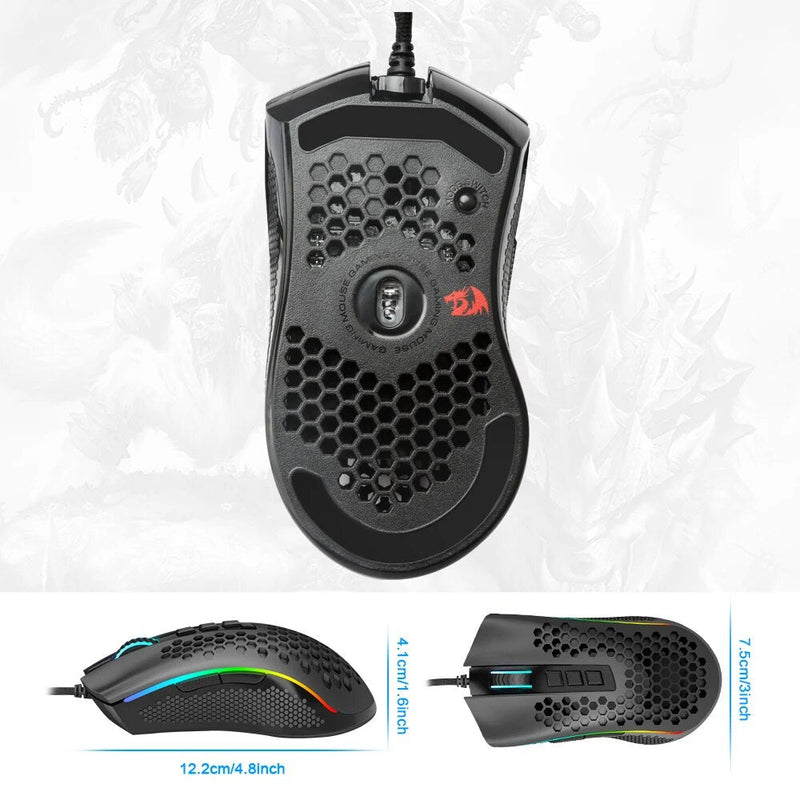 Redragon Tempestade 9 M808 RGB Backlight USB Gaming Mouse Com Fio 12400 DPI Botões Programáveis Óptica Gamer Ratos Para Computador PC