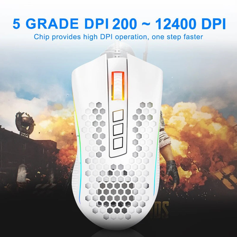 Redragon Tempestade 9 M808 RGB Backlight USB Gaming Mouse Com Fio 12400 DPI Botões Programáveis Óptica Gamer Ratos Para Computador PC