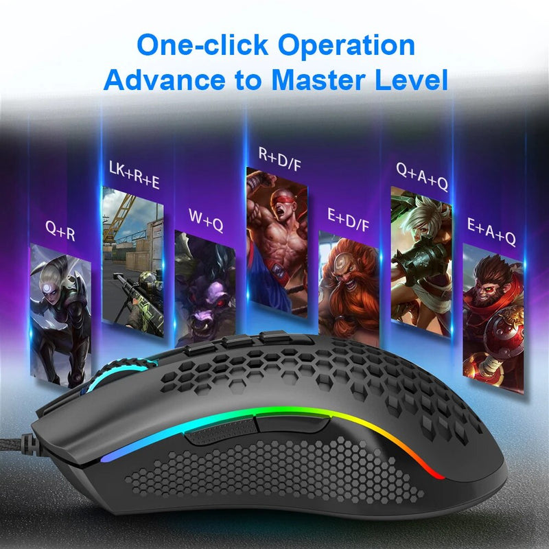 Redragon Tempestade 9 M808 RGB Backlight USB Gaming Mouse Com Fio 12400 DPI Botões Programáveis Óptica Gamer Ratos Para Computador PC