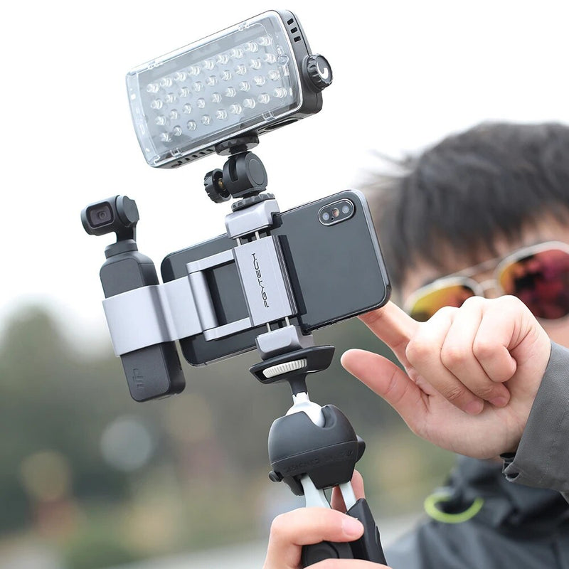 Suporte do telefone pgytech mais 1/4 parafuso suporte de telefone portátil para dji osmo pocket/osmo pocket 2 acessórios de câmera de ação