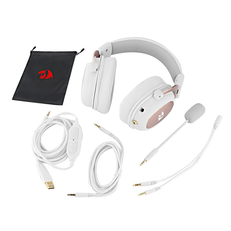 Surround-Sound Gaming Headset, Redragon H510, Zeus 2, Wired Gamer Headphone, Microfone destacável para PC, PS5, PS4, Xbox, One Switch, 7.1