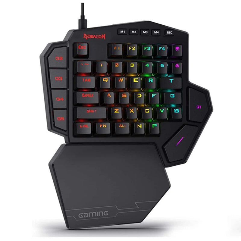 Teclado para jogos retroiluminado RGB de uma só Mão, Teclado portátil do jogo, Teclado mecânico para PS3, PS4, Switch Laptop, PC Gamer, 42 Chaves