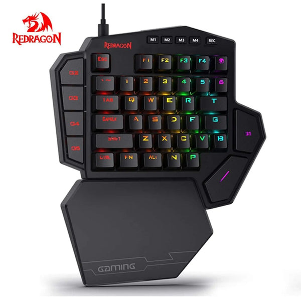 Teclado para jogos retroiluminado RGB de uma só Mão, Teclado portátil do jogo, Teclado mecânico para PS3, PS4, Switch Laptop, PC Gamer, 42 Chaves
