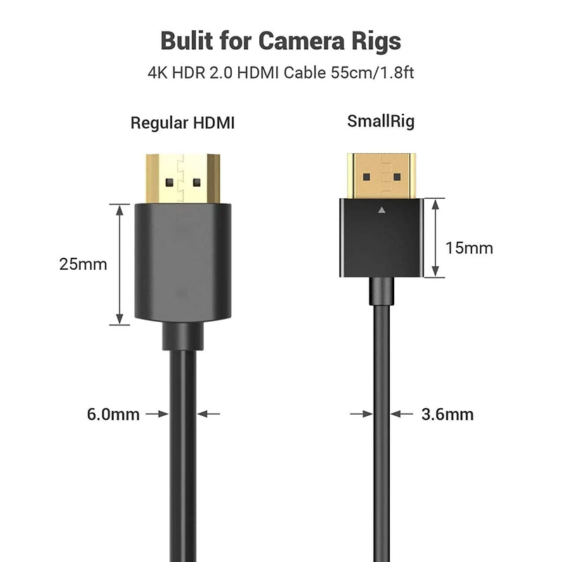 Transmissor e receptor de vídeo sem fio SmallRig, Ultra Slim, 4K, 60Hz, Cabo 2.0, 33 cm, 55cm, DSLR, 2956, 2957