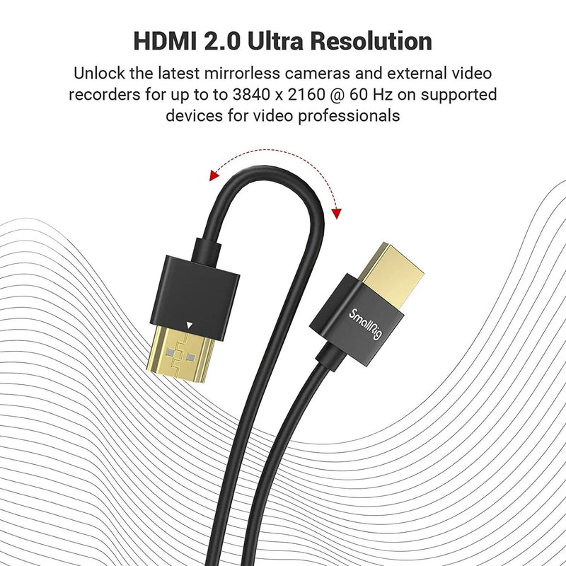 Transmissor e receptor de vídeo sem fio SmallRig, Ultra Slim, 4K, 60Hz, Cabo 2.0, 33 cm, 55cm, DSLR, 2956, 2957