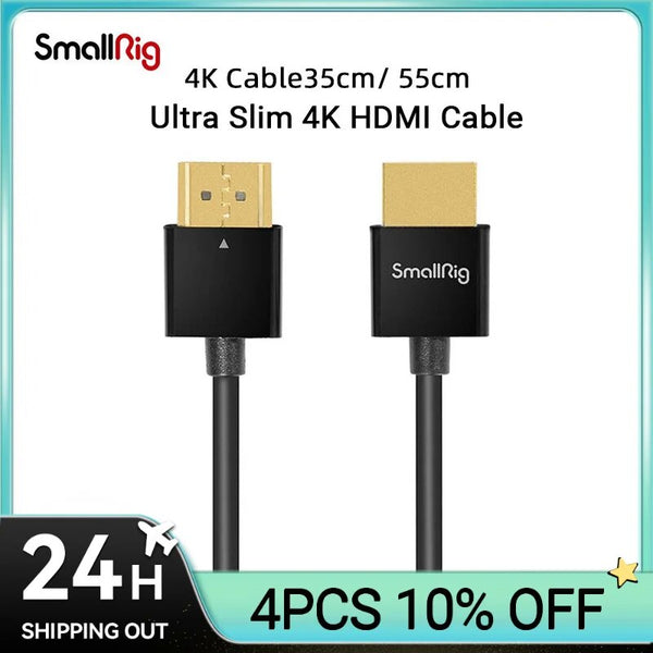 Transmissor e receptor de vídeo sem fio SmallRig, Ultra Slim, 4K, 60Hz, Cabo 2.0, 33 cm, 55cm, DSLR, 2956, 2957