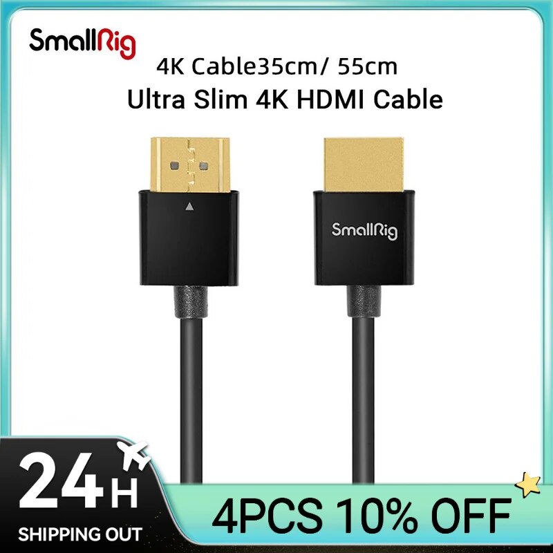 Transmissor e receptor de vídeo sem fio SmallRig, Ultra Slim, 4K, 60Hz, Cabo 2.0, 33 cm, 55cm, DSLR, 2956, 2957