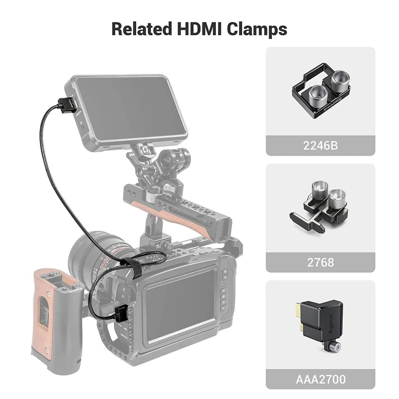 Transmissor e receptor de vídeo sem fio SmallRig, Ultra Slim, 4K, 60Hz, Cabo 2.0, 33 cm, 55cm, DSLR, 2956, 2957