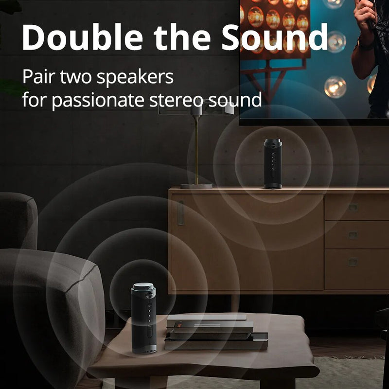 Tronsmart t7 caixinha de som bluetooth, surround de 360 graus alto-falante bluetooth, modos de led, verdadeiro estéreo sem fio, APP