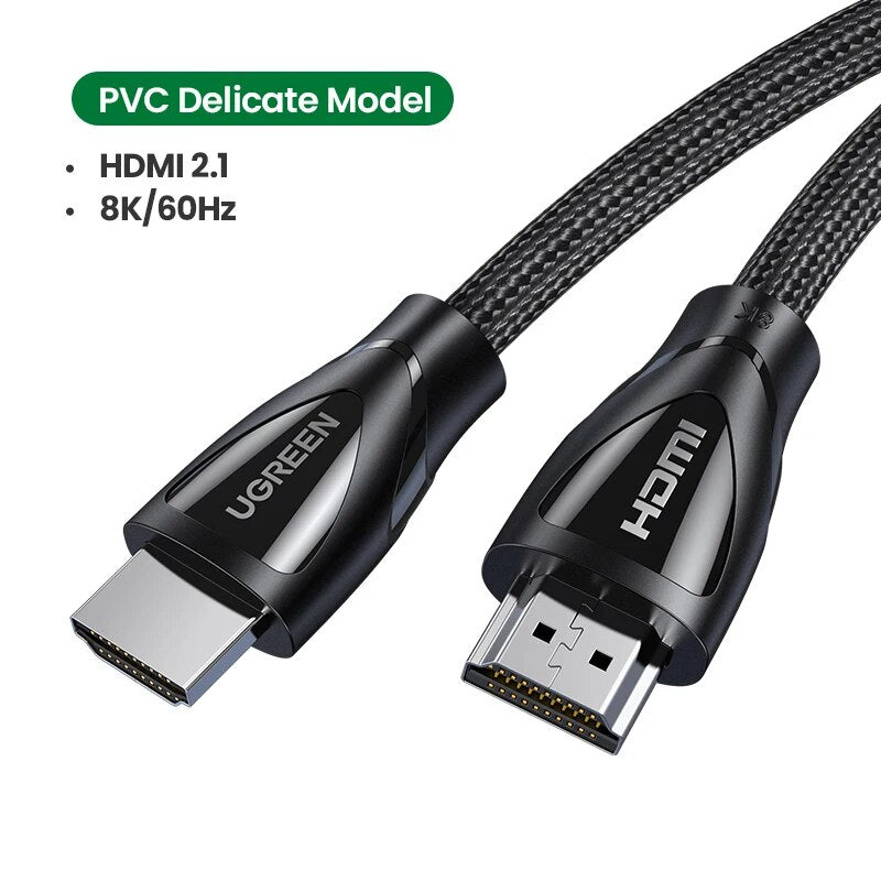 Ugreen 8k hdmi cabo para xiaomi caixa de tv ps5 hub usb ultra alta velocidade certificada 8k @ 60hz hdmi 2.1 cabo 48gbps earc dolby visão hd