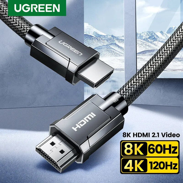 Ugreen 8k hdmi cabo para xiaomi caixa de tv ps5 hub usb ultra alta velocidade certificada 8k @ 60hz hdmi 2.1 cabo 48gbps earc dolby visão hd