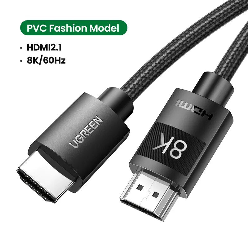 Ugreen 8k hdmi cabo para xiaomi caixa de tv ps5 hub usb ultra alta velocidade certificada 8k @ 60hz hdmi 2.1 cabo 48gbps earc dolby visão hd