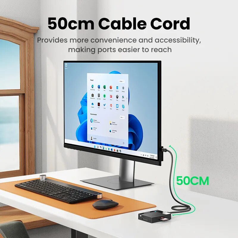Ugreen leitor de cartão 4-em-1 usb3.0/USB-C sd micro sd tf cf ms compacto adaptador de cartão flash para computador portátil multi otg leitor de cartão inteligente
