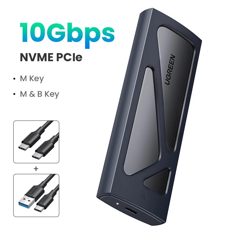 Ugreen m.2 nvme ssd gabinete duplo protocolo nvme sata para usb 3.1 gen2 10 gbps nvme pci-e m.2 ssd caso suporte uasp para disco rígido