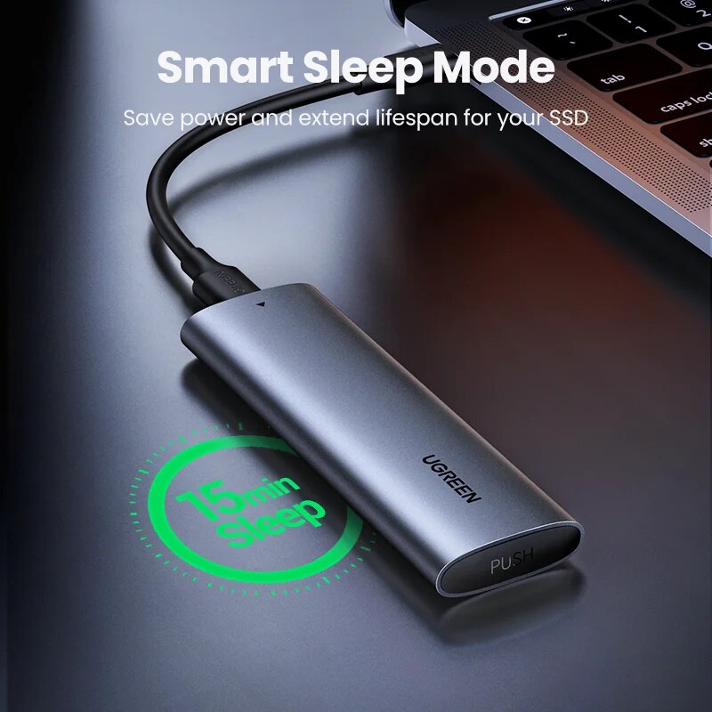 Ugreen m.2 nvme ssd gabinete duplo protocolo nvme sata para usb 3.1 gen2 10 gbps nvme pci-e m.2 ssd caso suporte uasp para disco rígido