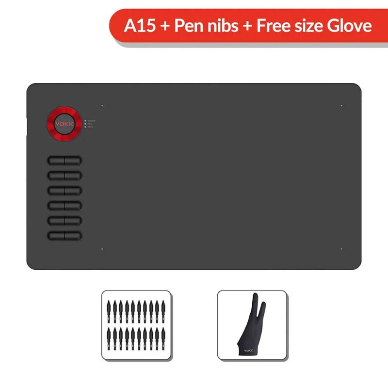 Veikk a15 10x6 Polegada de desenho comprimidos 8192 nível de bateria-free suporte caneta janelas mac android tablet gráfico digital para desenho