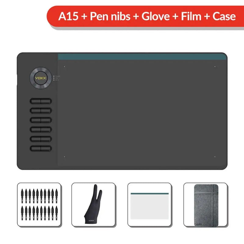 Veikk a15 10x6 Polegada de desenho comprimidos 8192 nível de bateria-free suporte caneta janelas mac android tablet gráfico digital para desenho