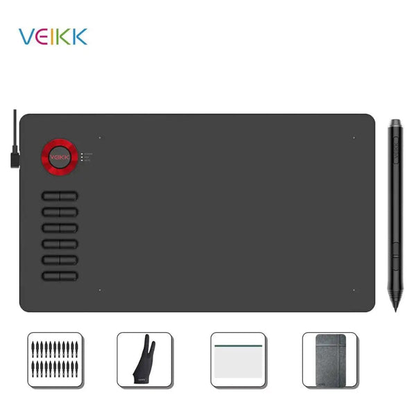 Veikk a15 10x6 Polegada de desenho comprimidos 8192 nível de bateria-free suporte caneta janelas mac android tablet gráfico digital para desenho