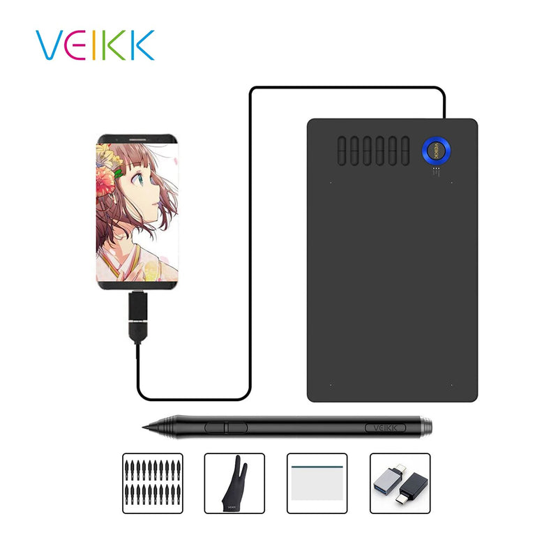 Veikk a15 10x6 Polegada de desenho comprimidos 8192 nível de bateria-free suporte caneta janelas mac android tablet gráfico digital para desenho