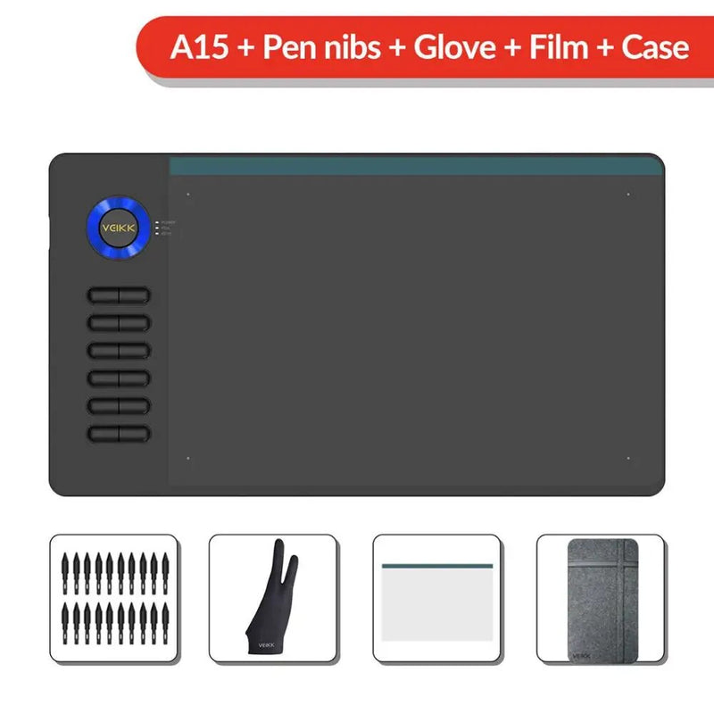 Veikk a15 10x6 Polegada de desenho comprimidos 8192 nível de bateria-free suporte caneta janelas mac android tablet gráfico digital para desenho