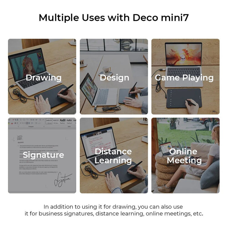 XPPen Deco mini7 Tablet Gráfico 7*4.3 polegada Digital Desenho Tablet 8 Tecla de Atalho para Android Windows Mac Signature Art Learning