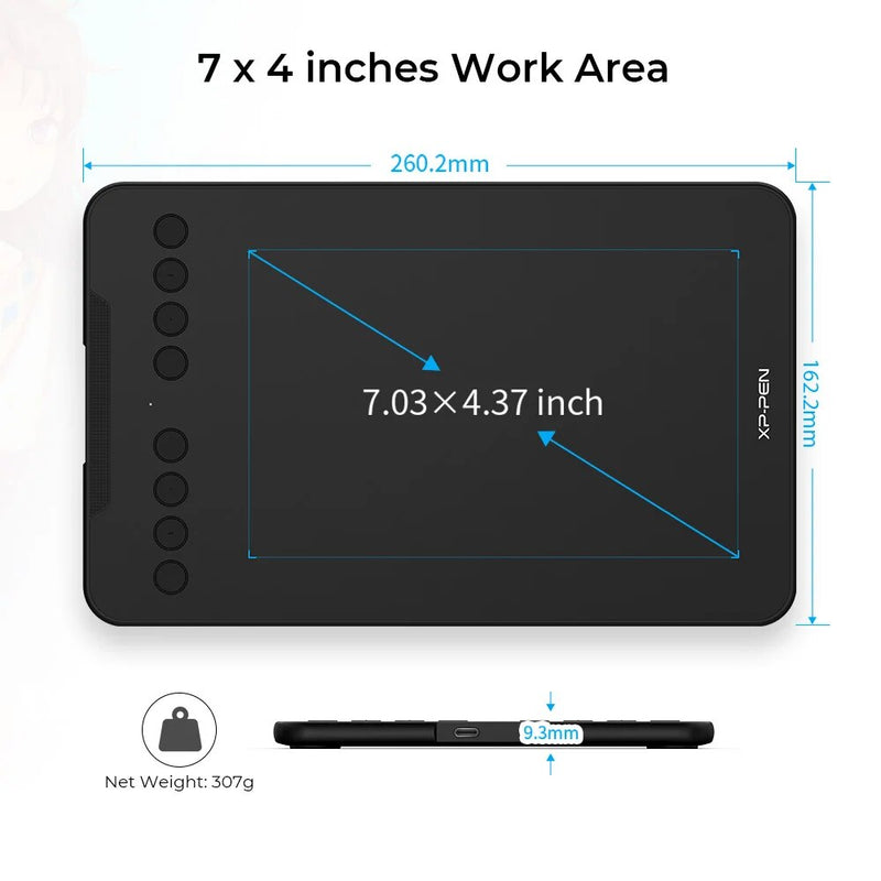 XPPen Deco mini7 Tablet Gráfico 7*4.3 polegada Digital Desenho Tablet 8 Tecla de Atalho para Android Windows Mac Signature Art Learning